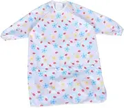 Hohopeti Full Sleeve Apron Bib and Washable Adjustable for Feeding Travel and High Chairs Keeps Seats Clean and Mess