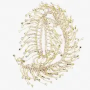 SparkleFlow 36" Gold Rhinestone Fringe Trim - Bridal, Clothing, Bag, Wedding Dec