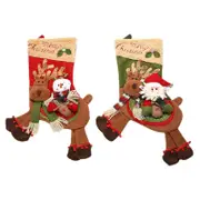 Nevenka 2Pcs Christmas Stockings Reindeer Snowman Hanging Decoration for Xmas Party