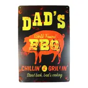 Tin Sign Dad`s BBQ Sprint Drink Bar Whisky Rustic Look
