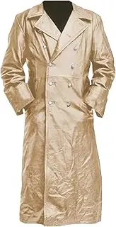 [Zylphorix] Men's Copper Long Trench Coat - Classic Double Breasted Design with Smooth Finish & Timeless Style