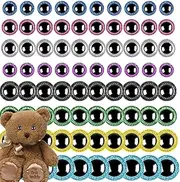 Stuffed Animal Eyes for Crochet - 10-30mm Crocheting Safety Eyes for Stuffed Animal - Glitter Doll Eyes with Washers, Clear Button Doll Eyes for Plush Animals Stuffed Animals