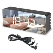 Mirror Digital Dual Alarm Clock Large LED Display with Time Date Temperature