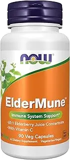 NOW Supplements, ElderMune 65:1 Elderberry Juice Concentrate With Vitamin C, Immune System Support, 90 Veg Capsules