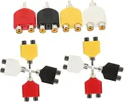 LABRIMP 12pcs Audio Splitter Adapter Male to Female Av Connector Cable Extender for Tv Speakers Cameras