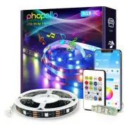 RGB Smart LED Strip Lights, 16.4ft LED Lights for Bedroom, Bluetooth APP Cont...