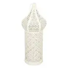 White Hollow LED Lamp Metal Structure Battery Powered Hanging Lantern Gift