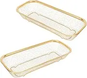 Alipis 2pcs Stainless Steel Utensil Basket for Cutlery Drying Rack for Chopsticks Forks Spoons Practical Storage with Nonslip Base for Kitchen Organization