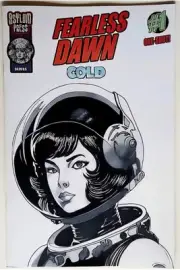 FEARLESS DAWN COLD # 1 BLANK SKETCH COVER DRAWN AND SIGNED ORIGINAL ART INK