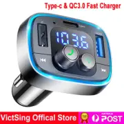 Handsfree Bluetooth5.1 FM Transmitter Car QC3.0 Type c Fast Charger Radio Player