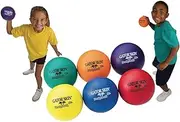 Gator Skin Junior Dodgeballs Assorted Color 5PU Coated Foam Balls Soft No-Sting Kid's Balls for Camps, After School Programs, Basement Dodgeball and More for Ages 4-8 Set of 6