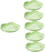 HOOTNEE 6 Pcs Cartoon Chinese Cabbage Boys and Girls Bowl Set Ceramic Dinnerware for Toddlers