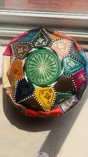 Authentic Moroccan Pouf Footstool 100% Handmade Ottoman Multicolor