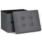 Storage Ottoman Cube, Folding Ottoman Footstool Rest with Gray Green Ottoman