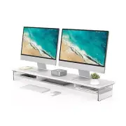 Fenge Acrylic Monitor Stand Riser, 42.5 Inches Acrylic Clear Dual Monitor Sta...
