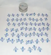 65 Airplane Shaped Blue Paper Clips For Notebooks File Organization Aviation