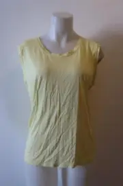 NWT Womens BCBGMaxazria Halie Canary Yellow Twist Back T-Shirt Tank Top M *