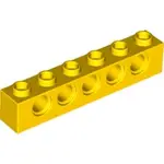 LEGO 樂高 3894 黃色 科技磚 圓孔磚 TECHNIC BRICK 1X6 HOLES 389424