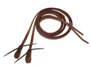 Harness leather 1/2 x 8 split reins w/ tie loop ends, oiled, Custom USA H128