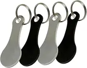 PartyKindom 4Pcs Stainless Steel Shopping Trolley Token Portable Key Ring for Easy Trolley Unlocking Elegant Design for Grocery Carts and Fashionable Shopping Cart Remover