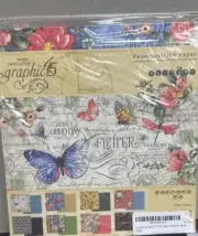 Graphic 45 FLUTTER 8X8 Paper 2018 Butterflies Retired NEW