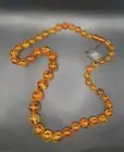 High quality Lithuanian Baltic amber necklace, genuine, clear, sun spangles