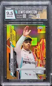 2020 Topps Chrome F1 #139 LEWIS HAMILTON /50 True Gold Refractor RC HGA 9.5 Gem