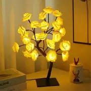 Detachable LED Simulation Rose Tree Table Lamp Table Decor Light