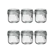 Argon Tableware Glass Storage Jars with Airtight Clip Lid - 200ml Set - Pack of 6