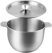 Stainless Steel Oil Basin with Lid Practical Kitchen Oil Storage Container for Filtering Mixing Capacity Versatile Use for Salads Eggs More