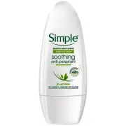 10 x 50ML Simple Soothing Anti Perspirant Deodorant Kind To Skin Roll-On DHL