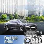 Pair Front Fog Light Mesh Honeycomb Type Grill Cover for Audi A5 S-Line 08-12 (for: Audi)