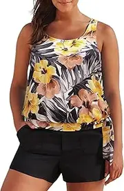 [Generic] Bra and Skirt Set Swimsuits for Women Two Piece Flowy Tankini Swimsuits with Boyshorts U Neck Swim Tank Tops Bathing Suits 2 Piece Swimwear Plus Size Swim Dresses for Women Underwire