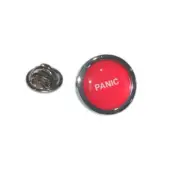 Red Panic Button Lapel Pin Badge - XOMTP016