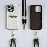 Leather Phone Case for iPhone 16 Pro Max 15 14 13 12 11 Multi-Functional Versatile Lanyard(for iPhone 12/White)