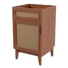 JONATHAN Y Vanity Cabinet 18"x 20" Rattan (2-Shelf) Bath w/o Top Walnut Brown
