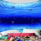Blue Sea Bottom Bubble 3D Wall Hang Cloth Tapestry Fabric Decorations Decor