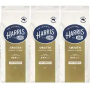 NEW 3x Harris Coffee Beans Smooth Medium Roast 100% Arabica 1kg BULK