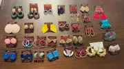 Vintage NOS 80s Variety Earrings Lot of 30 Pairs Cameo Fashions Beverly Hills