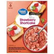 Great Value Strawberry Shortcake Cereal, Limited Edition 13oz box