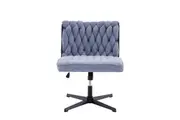 Maestro Furniture Koda Teddy Fabric Vanity Swivel Home Office Task Working Computer Chair Navy Blue