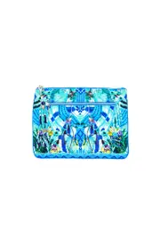 SMALL CANVAS CLUTCH AMAZON AZURE