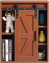 Bathroom Cabinet,Wall Mounted Wooden Storage Cabinet, 5 Layers Toilet and Bathroom Storage Cabinet, Multifunctional Cabinet with Adjustable Door, Chocolate Brown