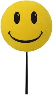 Happy Smiley Face Car Antenna Topper/Antenna Ball/Rear View Mirror Dangler/Desktop Spring Stand (Yellow)