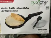 New Nutrichef Electric Griddle - Crepe Maker Hot Plate Cooktop Model AZPKCRM