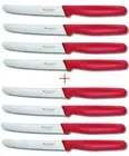 8pc VICTORINOX STEAK KNIVES ROUND TIP RED COLOUR