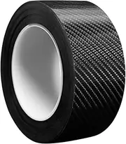 Car Door Sill Protector Bumper Protector Carbon Fiber Car Wrap Film 5D Gloss Black Vinyl Automotive Wrap Film Self-Adhesive Anti-Collision Film Fits for Most Car (2In x 33FT, Black)