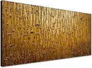 Handmade Gold Wall Decor Abstract Wall Art Golden Textured Oil Painting on Canvas for Living Room Bedroom Office Decor Artwork