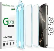 [2+2 Pack] Onetouch for Iphone 16 Pro 6.3" Screen Protector Guard with Tempered
