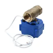 DN20 G3/4 Brass Electric Motorized Ball Valve 12V DC, 3 Wire Setup 2 Way blue